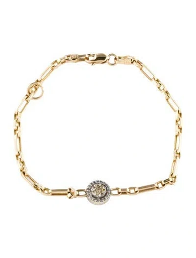 Pre-owned Bracelet 14k Diamond Station , 6.5" In Multi