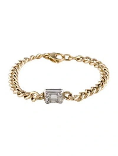 Pre-owned Bracelet 14k Diamond Station , 6.5" In Multi