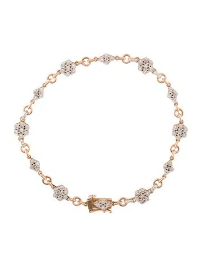 Pre-owned Bracelet 14k Diamond Station , 6.5" In Multi
