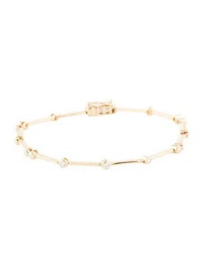 Pre-owned Bracelet 14k Diamond Station , 6.75" In Multi