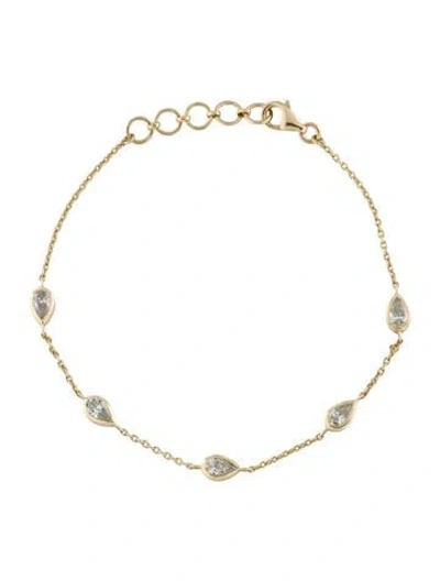 Pre-owned Bracelet 14k Diamond Station , 6.75" In Multi