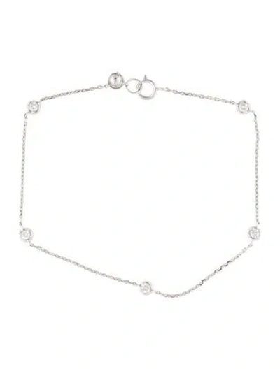 Pre-owned Bracelet 14k Diamond Station , 7" In Multi