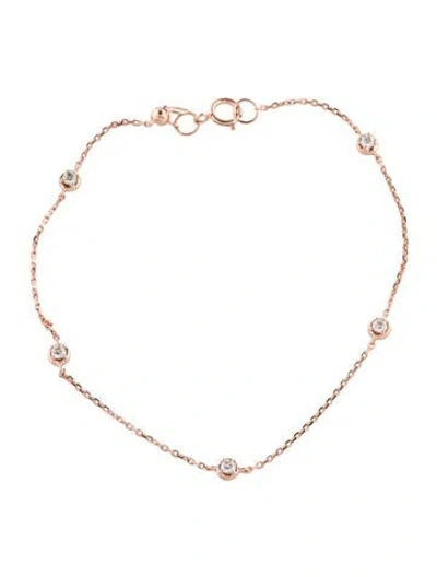Pre-owned Bracelet 14k Diamond Station , 7" In Multi