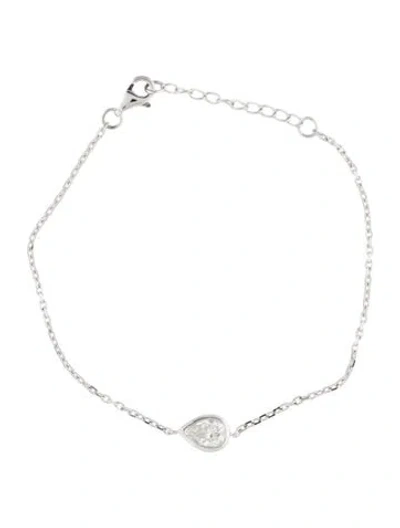 Pre-owned Bracelet 14k Diamond Station , 7" In Multi