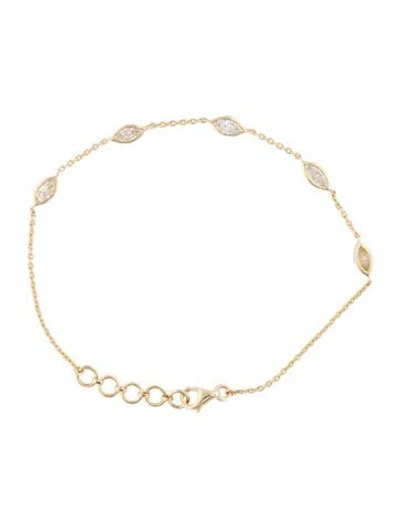 Pre-owned Bracelet 14k Diamond Station , 7" In Multi