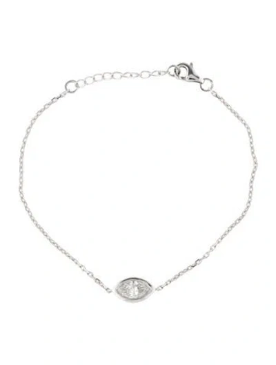 Pre-owned Bracelet 14k Diamond Station , 7" In Multi