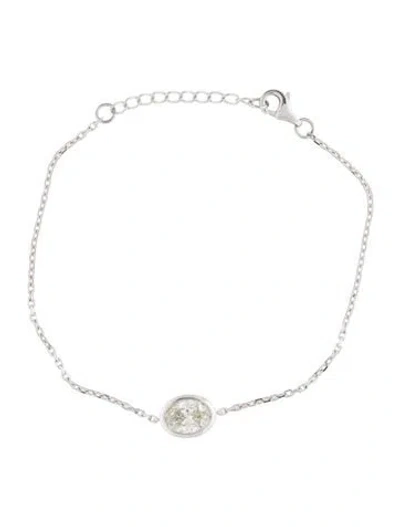 Pre-owned Bracelet 14k Diamond Station , 7" In Multi