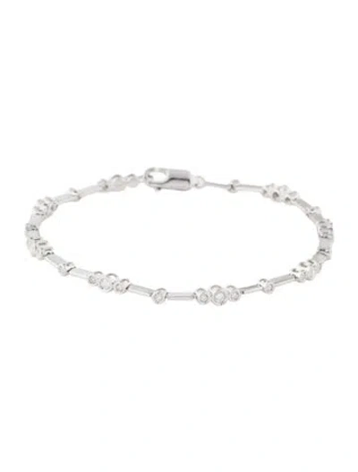 Pre-owned Bracelet 14k Diamond Station , 7" In Multi