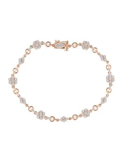 Pre-owned Bracelet 14k Diamond Station , 7" In Multi