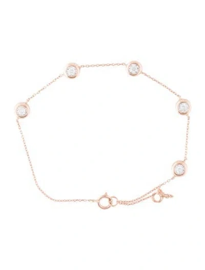 Pre-owned Bracelet 14k Diamond Station , 7" In Multi