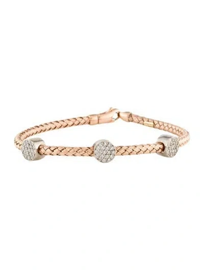 Pre-owned Bracelet 14k Diamond Station , 7" In Multi