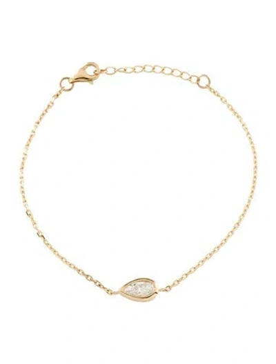 Pre-owned Bracelet 14k Diamond Station , 7" In Multi