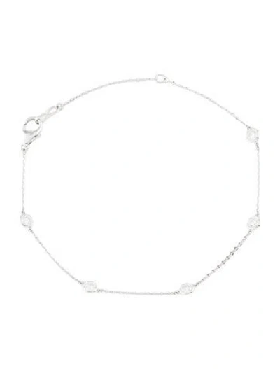 Pre-owned Bracelet 14k Diamond Station , 7" In Multi