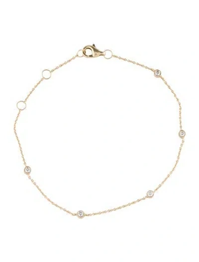 Pre-owned Bracelet 14k Diamond Station , 7" In Multi