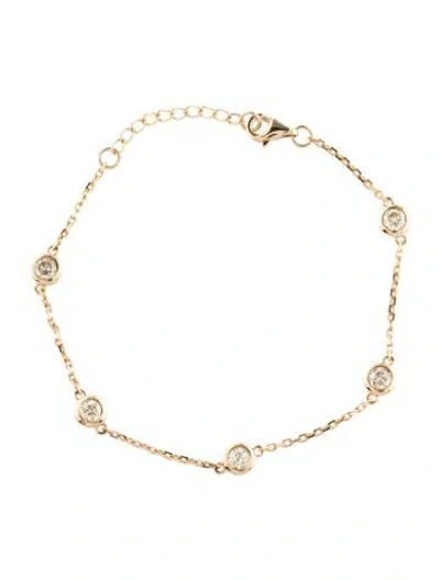 Pre-owned Bracelet 14k Diamond Station , 7" In Multi