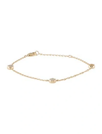 Pre-owned Bracelet 14k Diamond Station , 7" In Multi