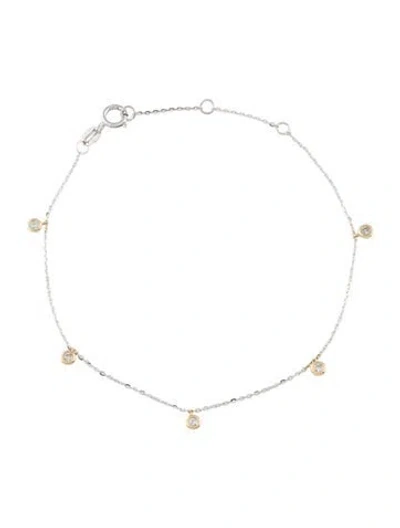 Pre-owned Bracelet 14k Diamond Station , 7.25" In Multi