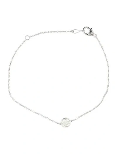 Pre-owned Bracelet 14k Diamond Station , 7.25" In Multi
