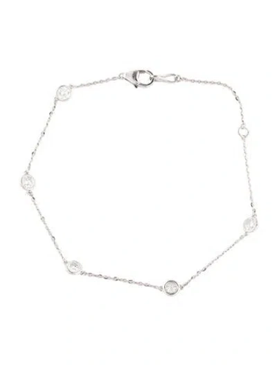 Pre-owned Bracelet 14k Diamond Station , 7.25" In Multi