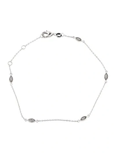 Pre-owned Bracelet 14k Diamond Station , 7.5" In Multi