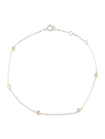 Pre-owned Bracelet 14k Diamond Station , 7.5" In Multi