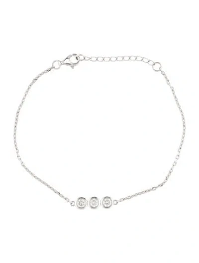 Pre-owned Bracelet 14k Diamond Station Chain , 7.25" In Multi