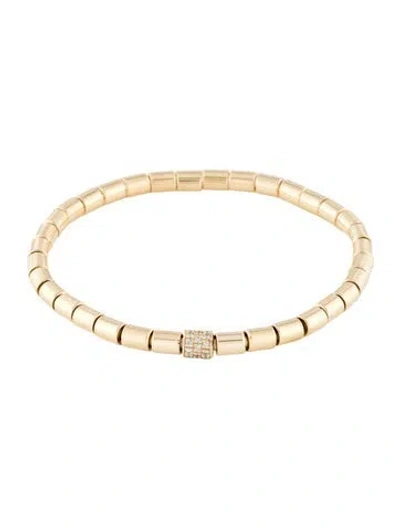 Pre-owned Bracelet 14k Diamond Stretchy Link , 7" In Multi