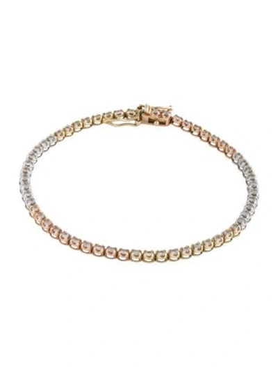 Pre-owned Bracelet 14k Diamond Tennis , 6.5" In Multi