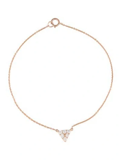 Pre-owned Bracelet 14k Diamond Triangle Station , 6.75" In Multi
