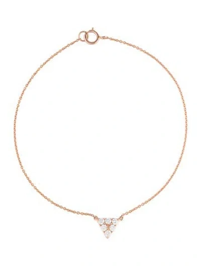 Pre-owned Bracelet 14k Diamond Triangle Station , 6.75" In Multi