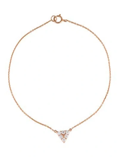 Pre-owned Bracelet 14k Diamond Triangle Station , 7" In Multi