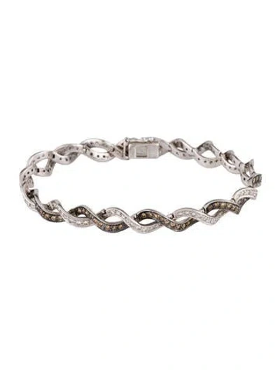 Pre-owned Bracelet 14k Diamond Twist Link Bangle , 6.75" In Multi