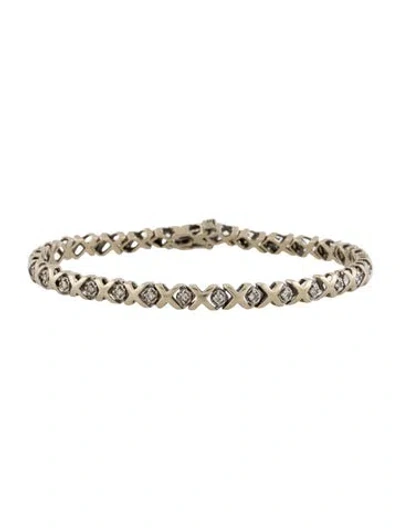Pre-owned Bracelet 14k Diamond 'x' Link , 7.25" In Multi