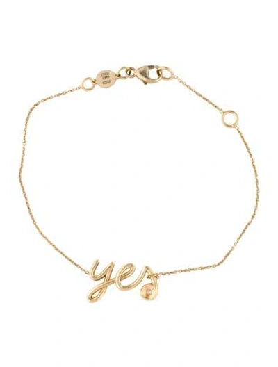 Pre-owned Bracelet 14k Diamond Yes Station , 7" In Multi
