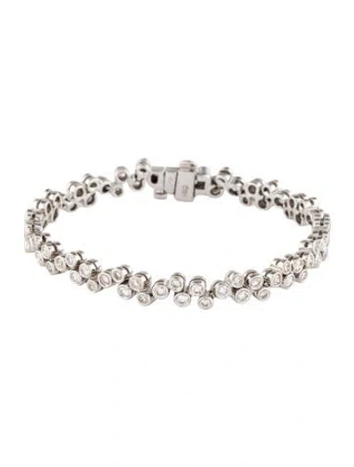 Pre-owned Bracelet 14k Diamond Zig-zag Link , 6.75" In Multi