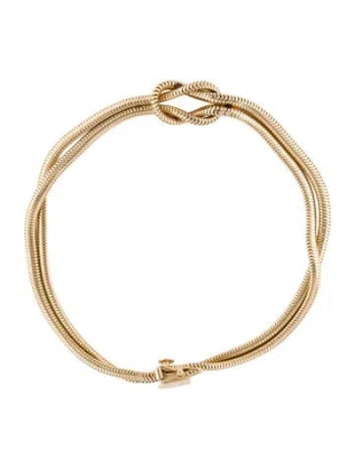 Pre-owned Bracelet 14k Double Chain Knot , 7.5" In Multi
