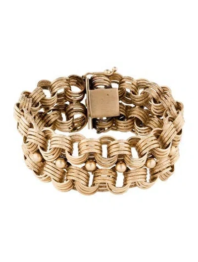 Pre-owned Bracelet 14k Double Row Circle Link , 6.5" In Multi