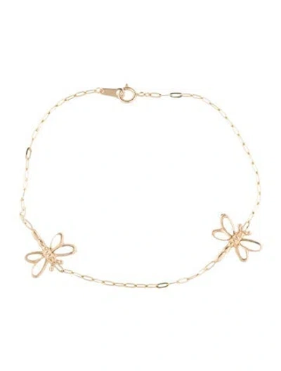 Pre-owned Bracelet 14k Dragonfly Station , 7.5" In Multi