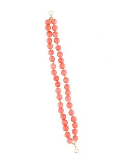 Pre-owned Bracelet 14k Dyed Coral Bead , 6.75" In Multi