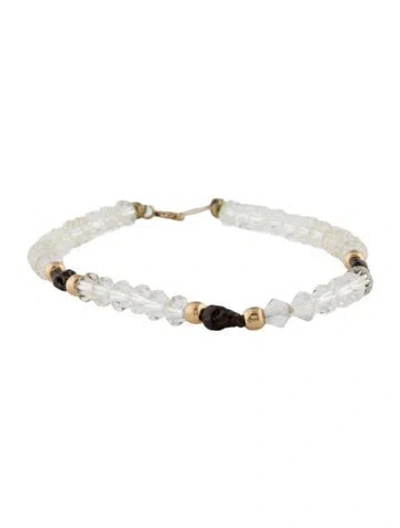 Pre-owned Bracelet 14k Dyed Pearl & Glass Beaded , 6.25", 6.25" In Multi