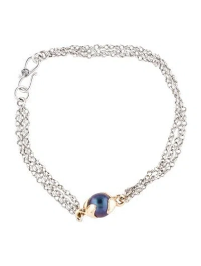 Pre-owned Bracelet 14k Dyed Pearl Multistrand