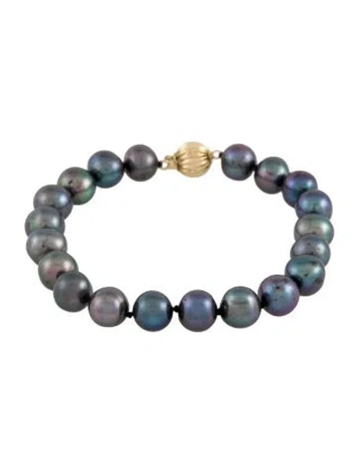 Pre-owned Bracelet 14k Dyed Pearl Strand , 6.5" In Multi
