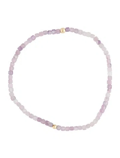 Pre-owned Bracelet 14k Dyed Quartzite Bead , 6" In Multi