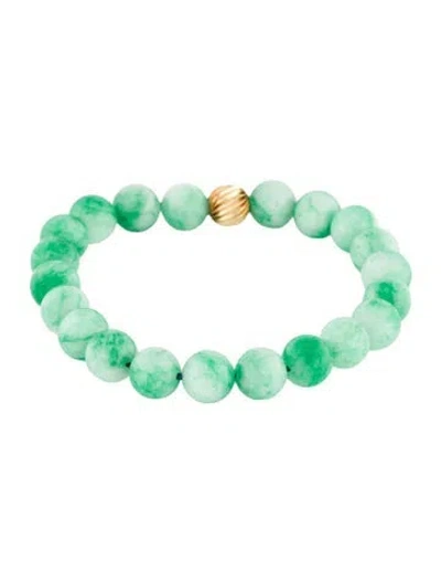 Pre-owned Bracelet 14k Dyed Quartzite Beaded , 6" In Multi