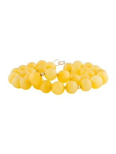 Pre-owned Bracelet 14k Dyed Quartzite Double Strand Bead , 6.75" In Multi