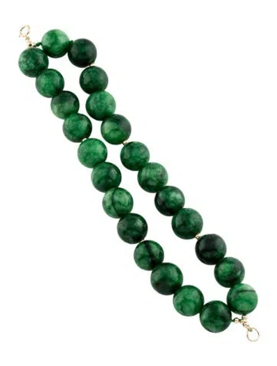 Pre-owned Bracelet 14k Dyed Quartzite Double Strand , 5.75" In Multi