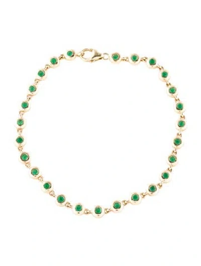 Pre-owned Bracelet 14k Emerald Link , 6.5" In Multi