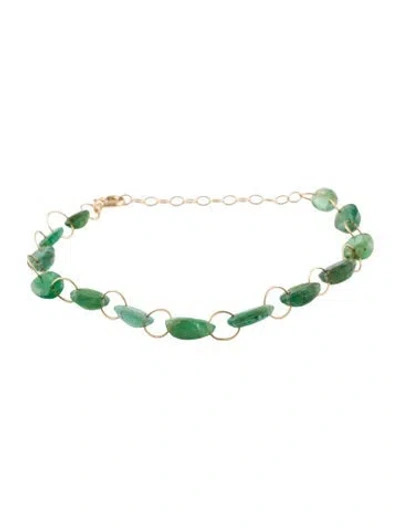 Pre-owned Bracelet 14k Emerald Link , 7.5" In Multi