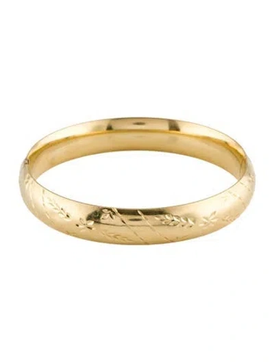 Pre-owned Bracelet 14k Engraved Bangle , 7" In Multi