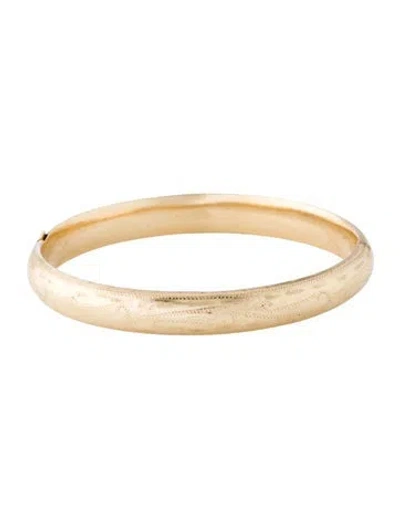 Pre-owned Bracelet 14k Engraved Bangle , 7" In Multi